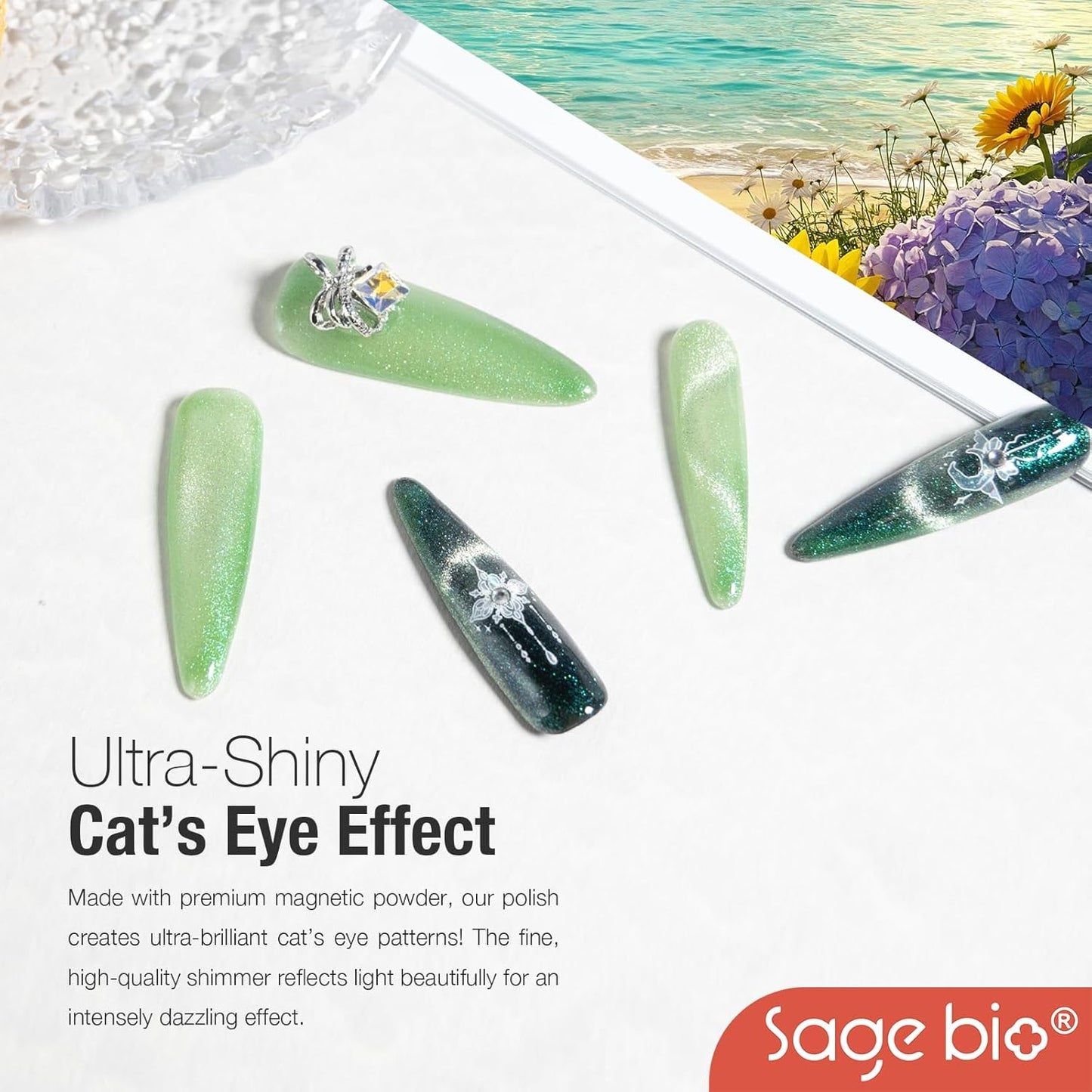 Cat Eye Gel Nail Polish, 15ml Magnetic Gel, High-Gloss Finish, Long-Lasting, DIY Manicure Kit with Magnet Stick, Stunning 3D Magnetic Effect, 03-BrightBean Baby