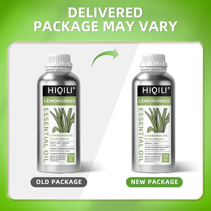 HIQILI 32 Fl Oz Lemongrass Essential Oil, 100% Pure Natural Undiluted Premium Oils-BrightBean Baby