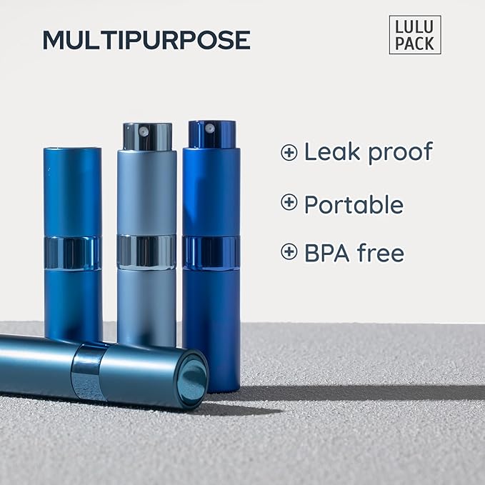 Travel Perfume Bottle Refillable - Cologne Spray Atomizer Mini - Small Travel Size Sprayer Empty for Refill Sample Container - Portable Fragrance Decant Dispenser for Men Women 8ml 4PCS Blue-BrightBean Baby