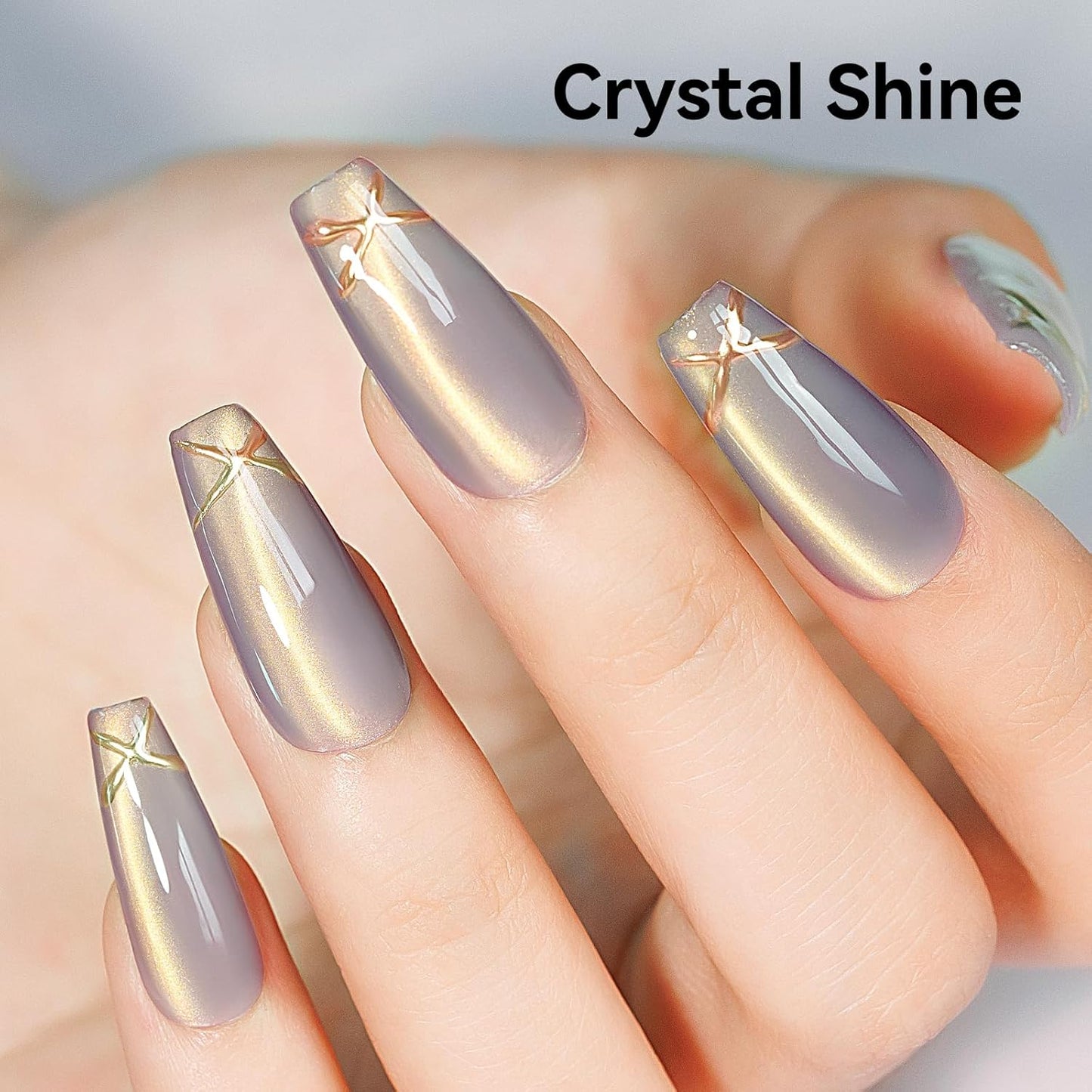 Cat Eye Gel Polish Silver Glass Jelly Magnetic Nail Polish Gel Smoothie Glitter Gloss Shine Holographic Color Velvet UV Gel Polish For Nail Art Manicure DIY At Home 12ml-BrightBean Baby