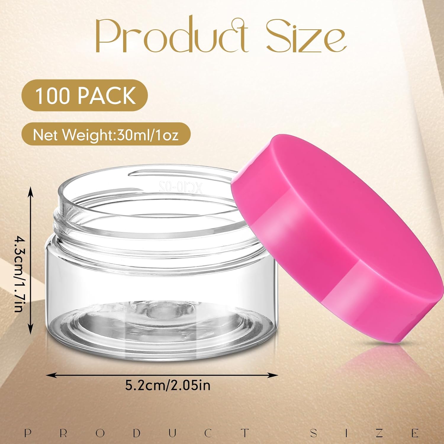 SATINIOR 100 Pcs Plastic Jars with Lids Small Containers Lids Wide Mouth Small Plastic Containers for Lotion Cream Rhinestones Body Butters Travel Storage(1 oz,Pink)-BrightBean Baby