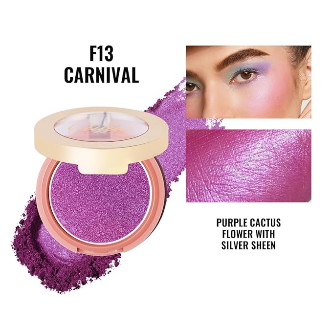 Oulac Luminisers Powdery Blush for Cheeks Sliky Glow,Brighten Skin As Highlighter Blush Makeup, Shimmer Blusher,Buildable and Vegan Cosmetics,4.8g F13 Carnival-BrightBean Baby