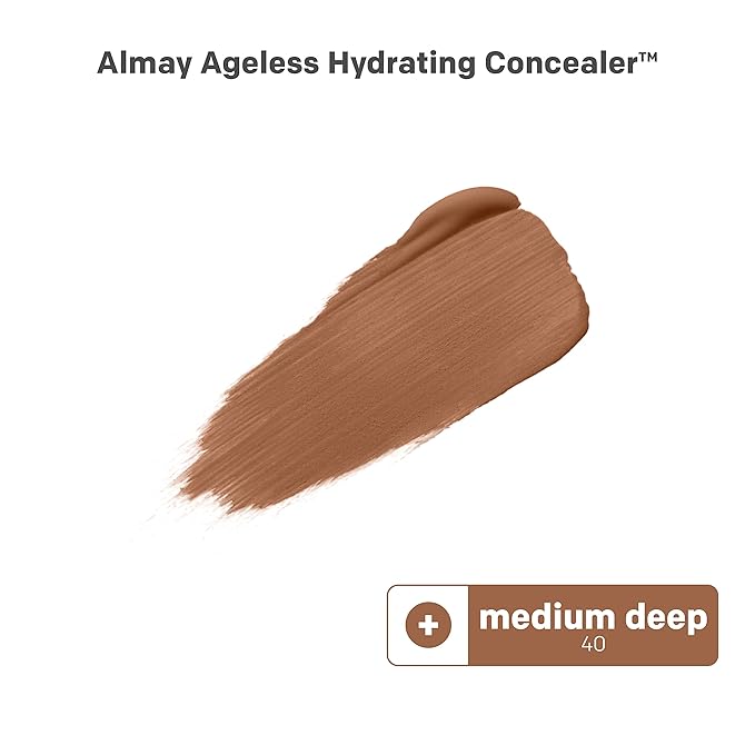 Almay Anti-Aging Concealer, Face Makeup with Hyaluronic Acid, Niacinamide, Vitamin C & E, Hypoallergenic, -Fragrance Free, 040 Medium Deep, 0.37 Fl Oz (Pack of 1)-BrightBean Baby
