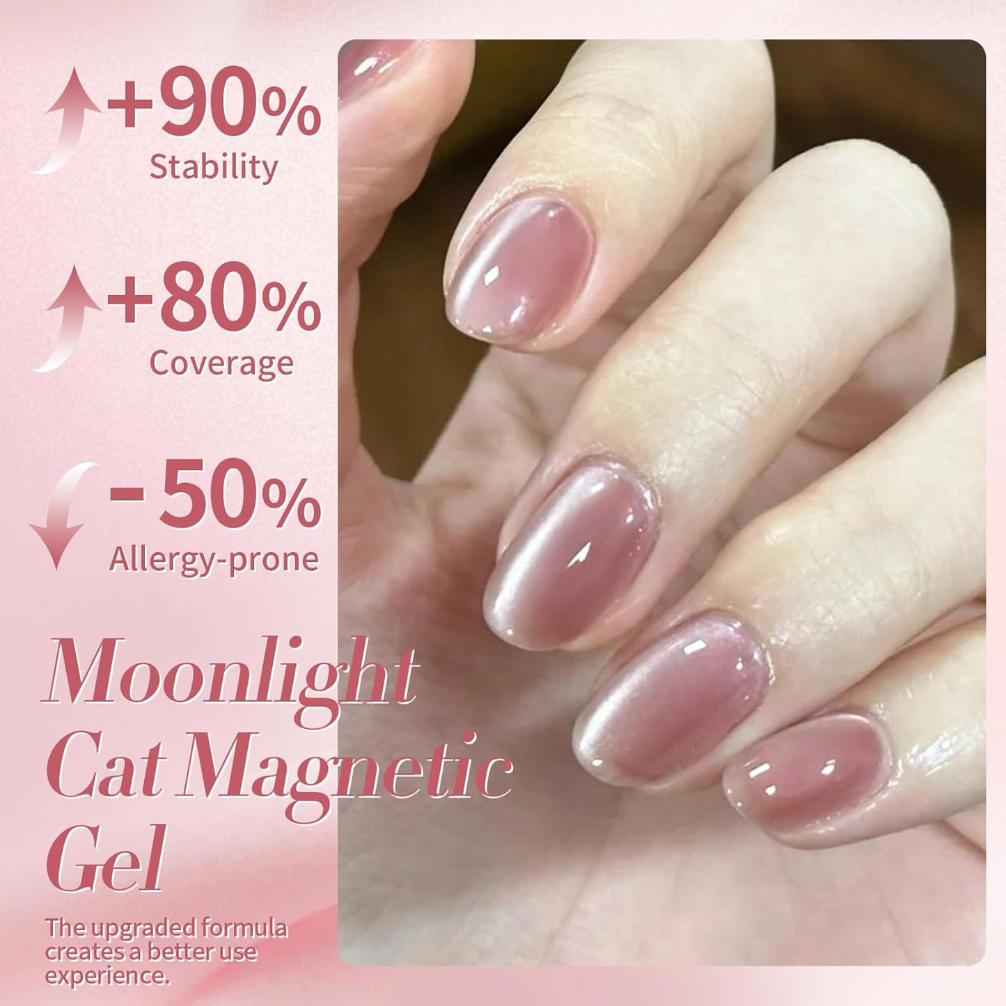 Born Pretty Cat Magnetic Eye Gel Nail Polish Cat Magnetic Gel Moonlight Dried Rose Color Cat Magnetic Glitter Nail Polish Nail Gel Soak Off Nail Art Salon Home Gift for Women 15ML-BrightBean Baby