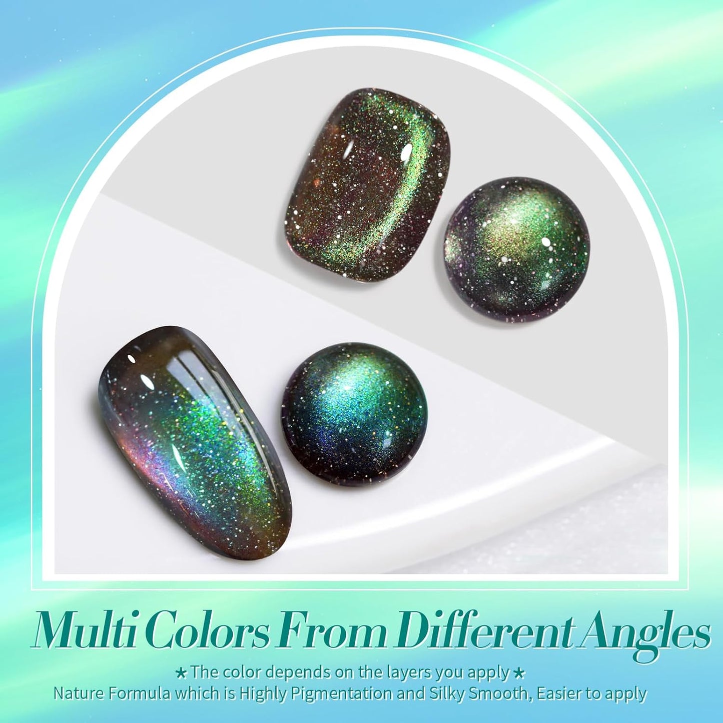 Born Pretty Cat Magnetic Eye Gel Nail Polish,Brown Green Magnetic Gel Polish Shimmer Magnetic Eye Gel Manicure Nail Art DIY 15ml-BrightBean Baby