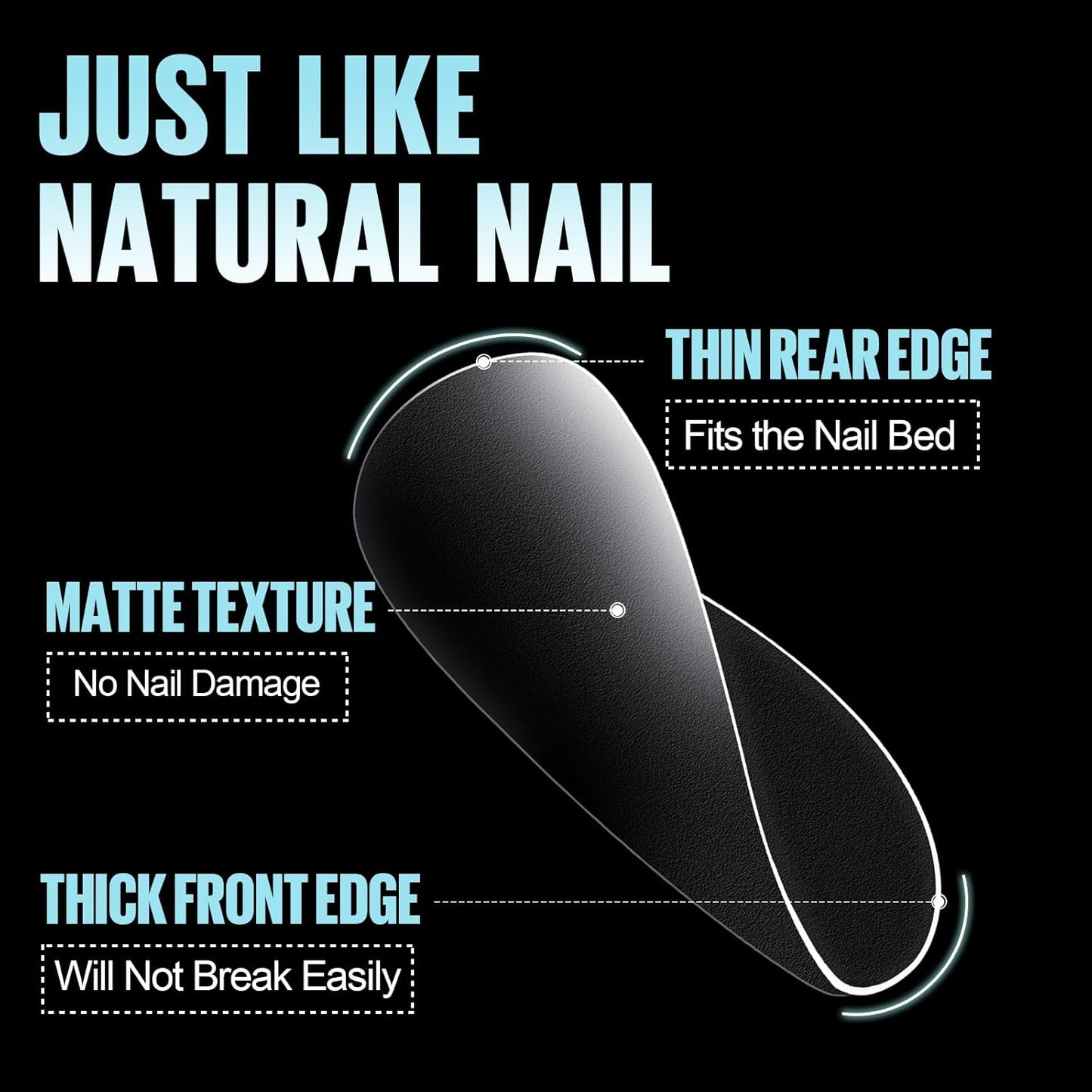 TOMICCA Short Oval Gel Tips, Oval Gel Nail Tips, No File Full Cover Press On Nails, Double Sided Matte Nail Tips, 360Pcs 15 Sizes Professional Nail Salon Manicure at Home for Girls and Women-BrightBean Baby