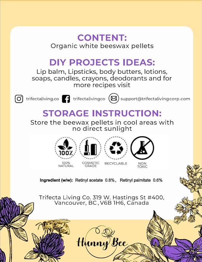 Trifecta Living Co.'s Beeswax Pellets - 100% Pure Bees Wax Perfect for DIY Candles, Skincare, and More! Discover The Creative Possibilities with Our Versatile, Pure Beeswax Pellets!-BrightBean Baby