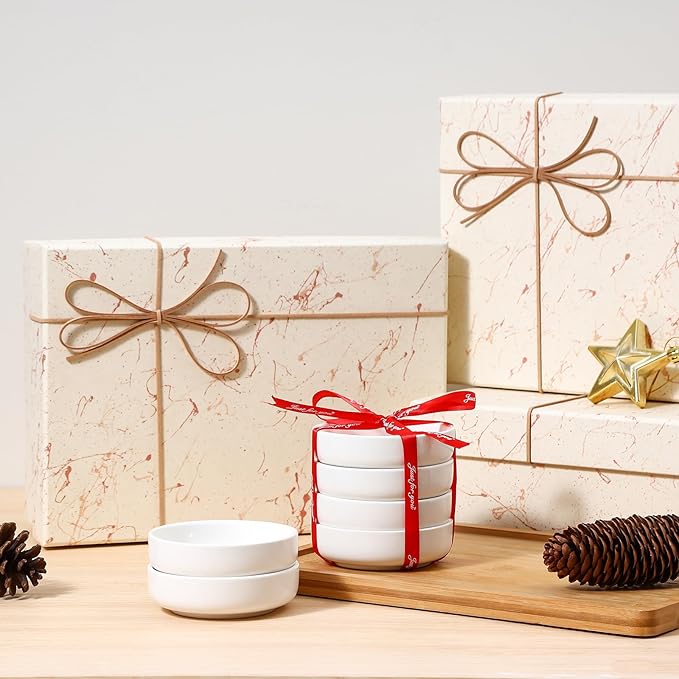 Selamica Soy Sauce Dish, 2.5 oz Ceramic Dipping Bowls Set of 6, 3.3 Inch Pinch Bowls, Mini Bowls for Side Dish, Condiment, Ketchup, Sushi, BBQ, White