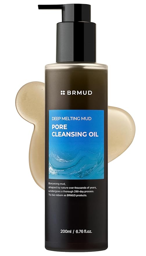 Deep Melting Mud Pore Cleansing Oil - Gentle Make Up Facial Oil Cleanser with Boryeong Mud, Sunflower Seed & 7 Fermented Oils - Vegan & Non-Comedogenic Korean Skincare (6.76 fl oz)-BrightBean Baby