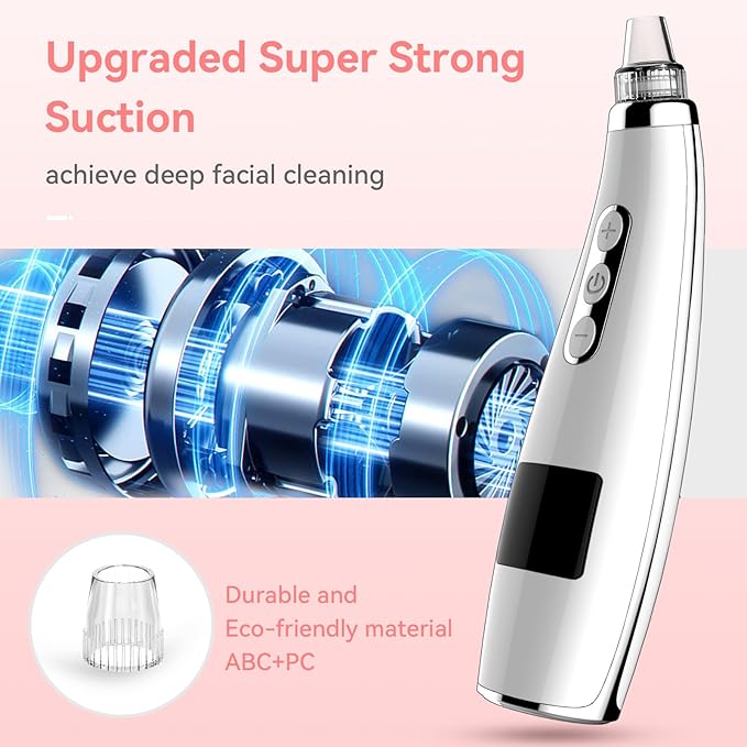 Blackhead Remover Pore Vacuum Upgraded Facial Pore Cleaner Electric Comedone Whitehead Extractor Tool-5 Suction Power,5 Probes,USB Rechargeable Blackhead Vacuum Kit for Women & Men-BrightBean Baby