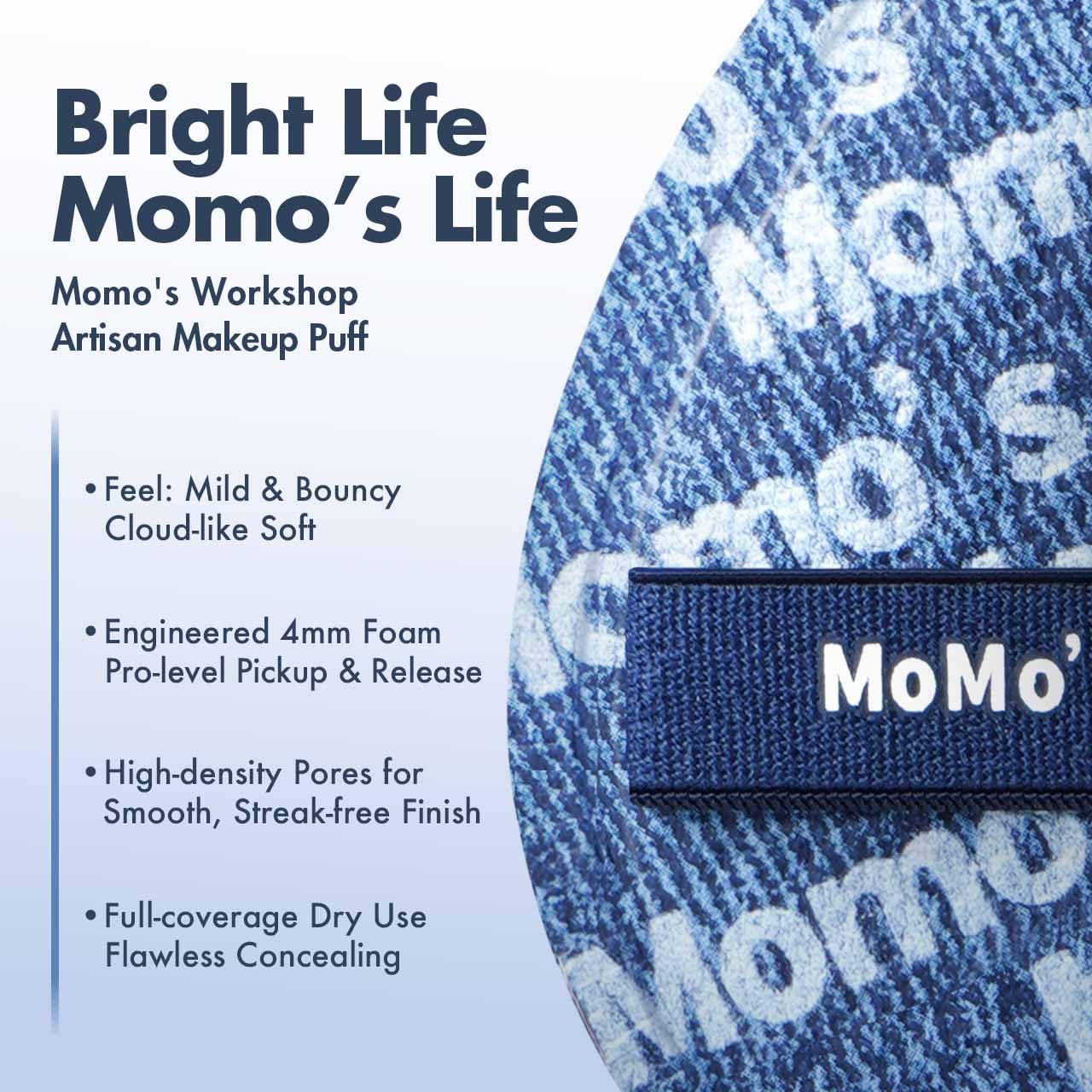 Blue Denim Makeup Sponges,Super Soft Blenders for Liquid Foundation, Dual Design (Egg + Flat Edge), Natural Skin-Like Finish, Makeup Puffs for Blending,Travel Friendly,2pcs for Halloween Themed-BrightBean Baby