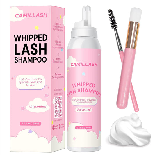 Whipped Lash Cream Shampoo Unscented Foam Cleanser | 100ml Eyelash Extension Cleaning Bath Kit | Salon&Home Use-BrightBean Baby
