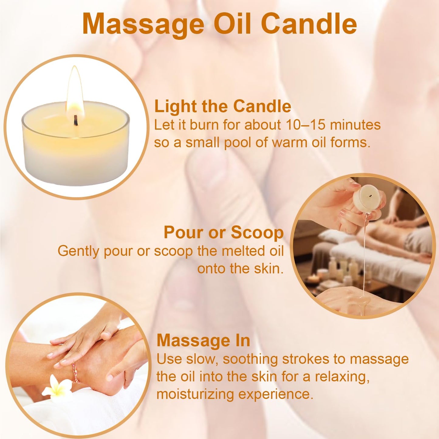 6-Step Foot Care System with Epsom Salt Soak, Callus Remover Gel, Sugar Scrub, Collagen Mask, Shea Butter Lotion, Massage Oil Candle + Disposable Pedicure Kit 5-1, Liner & Slippers. Orange 03 Set-BrightBean Baby