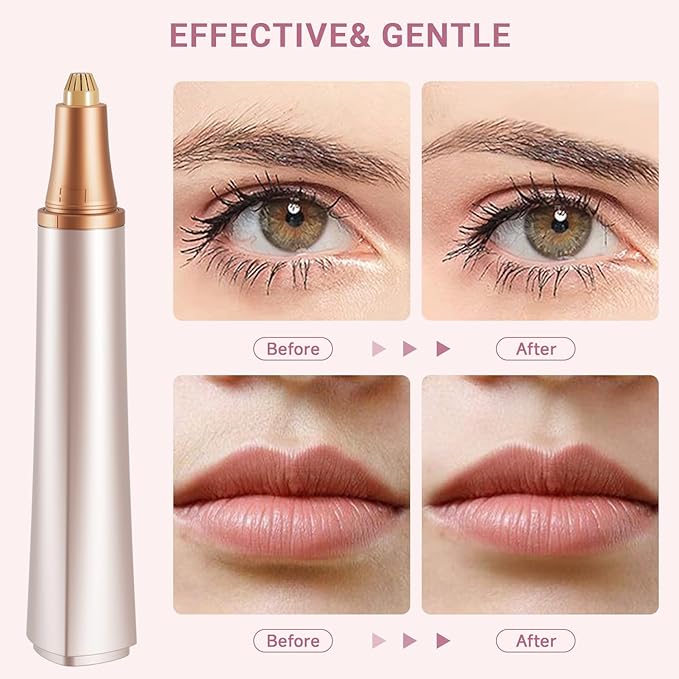 Electric Eyebrow Trimmer, 3 in 1 Facial Hair Remover for Women, Waterproof Rechargeable Hair Shaver for Face Eyebrow Leg Bikini Nose, Painless Facial Razor Epilators with 3 Guide Combs-BrightBean Baby