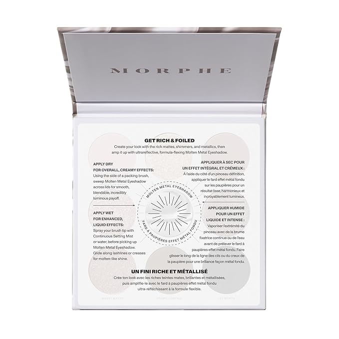 Morphe Rich & Foiled Artistry Palette - Foil-Effect Smokey Eyeshadow Palette with Matte, Shimmer & Foil Finishes - Rose, Brown & Silver Eyeshadow with Luminous Payoff - Going Platinum (0.35 oz)-BrightBean Baby