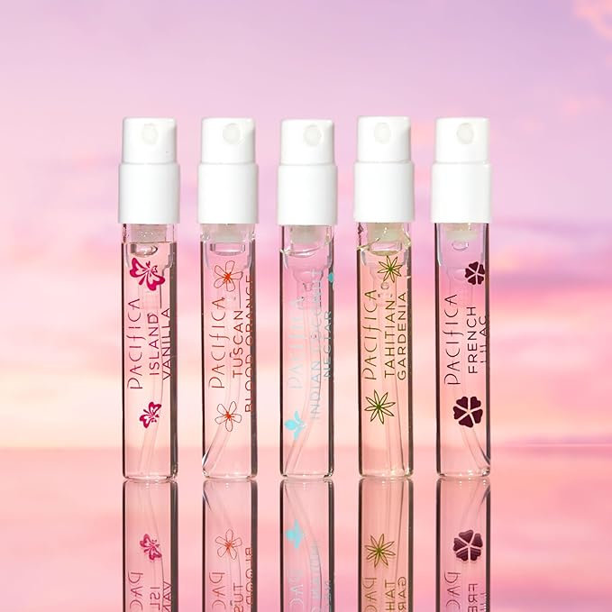 Pacifica Beauty, Wanderlust Spray Perfume Trial Set, Island Vanilla, 5 Scents, Fragrance Sampler Gift Set, Natural & Essential Oils, Clean, Vegan & Cruelty Free-BrightBean Baby