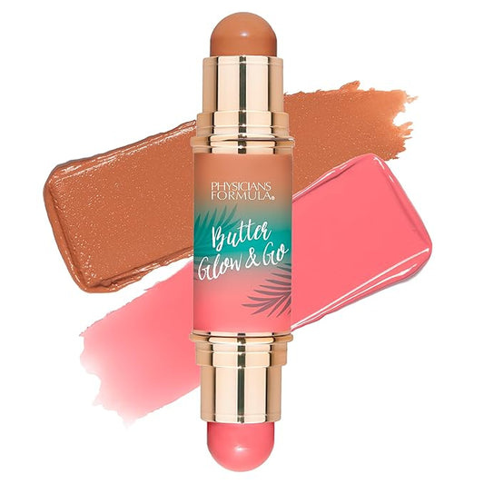 Physicians Formula Butter Glow & Go Multiuse Stick, Ultra-Creamy Radiant Finish Formula with Murumuru Butter, Vegan & Cruelty-Free- Sunkissed Rose-BrightBean Baby