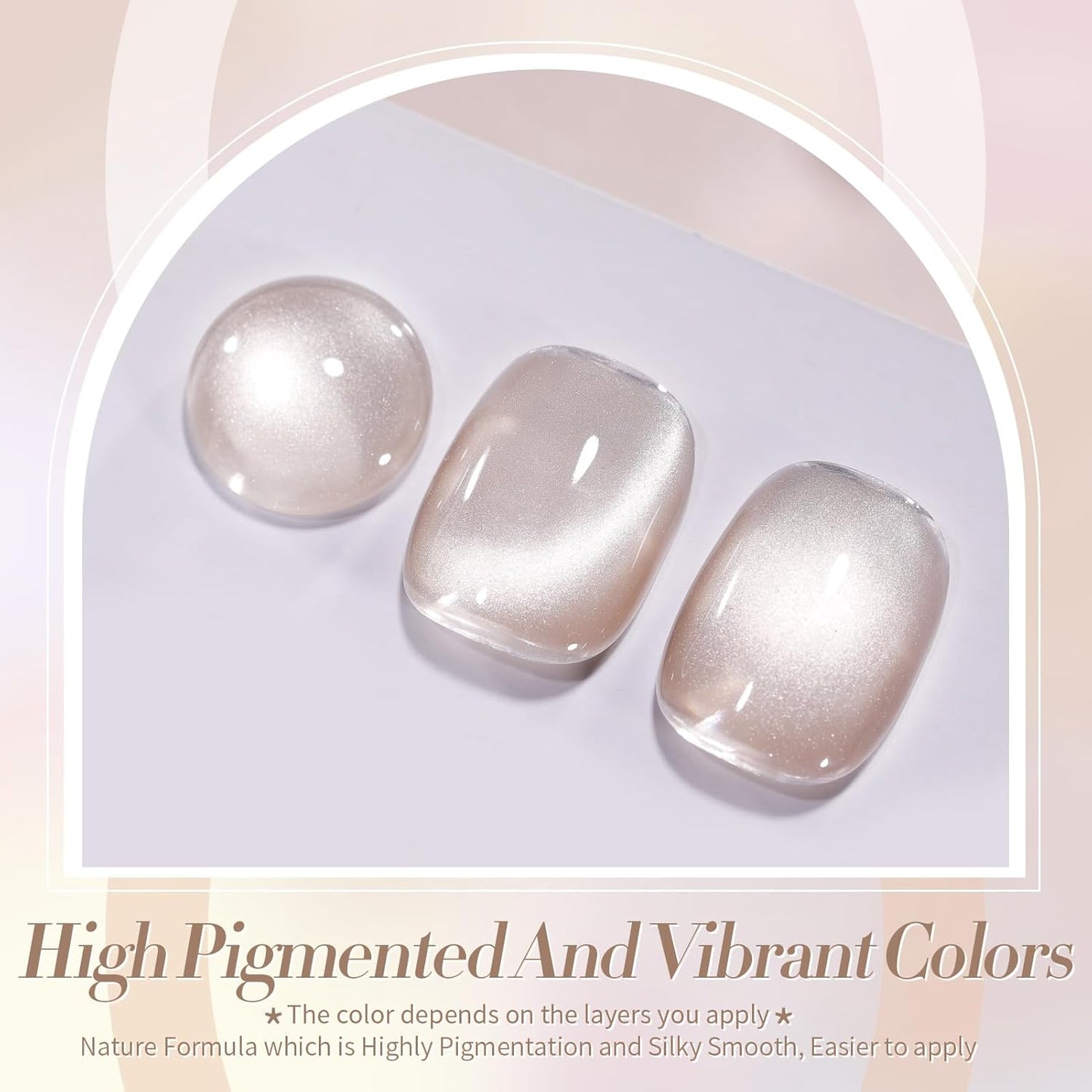 Born Pretty Cat Magnetic Eye Gel Nail Polish, Nude Moonlight Cat Magnetic Gel, Glass Shiny Effect Nude Soak Off Nail Art Salon Manicure Home Gift 15ml-BrightBean Baby