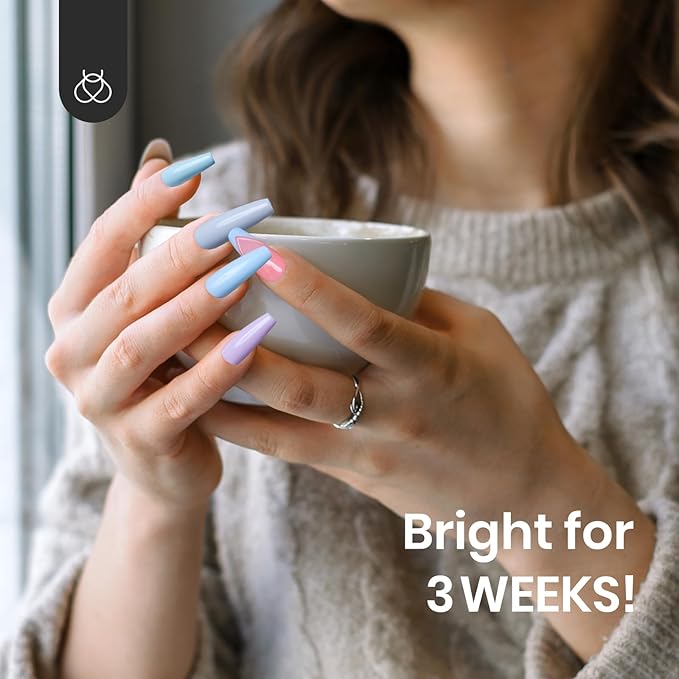 beetles Gel Polish Nail Set 6 Colors Ultimate Morandi Nude Pink White Blue Pastel Gel Nail Polish 6 Colors Daydream Verses Collection Soak Off Uv Diy Manicure Kit New Nail Trend for Women Girls-BrightBean Baby