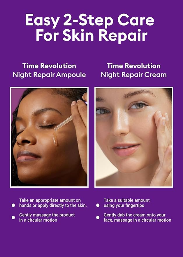 MISSHA Time Revolution Night Repair 5X Gift Set Night Repair Ampoule and Cream 5X, The First Essence 5X for Youthful, Glowing Skin-BrightBean Baby