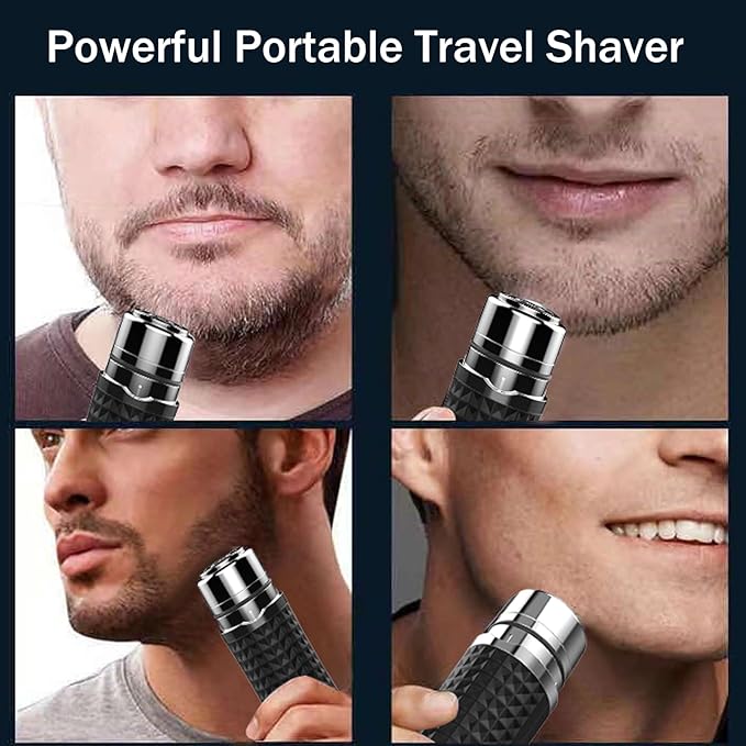 Mini Razors for Women, Upgraded Portable Powerful Electric Razors for Men, Facial Hair Remover for Women, Painless Face Shaver for Travel and Office Business Trips Black-BrightBean Baby