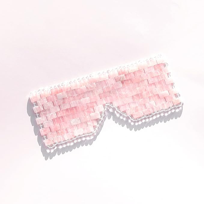 [glowiest] Rose Quartz Eye Mask: 100% Real Stone Eye Mask to improve Fine Lines, Puffiness and Irritation | For Hot & Cold Anti-Aging Therapy-BrightBean Baby