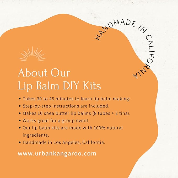 Shea Butter Lip Balm DIY Kit (Made in USA), Creates 10 Luxurious Lip Balms with EVERYTHING Included-BrightBean Baby