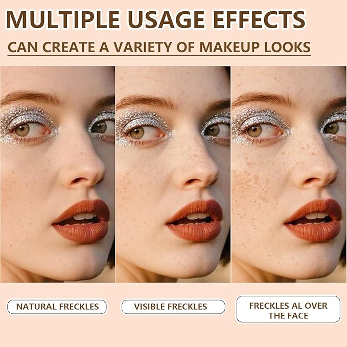 Freckle Stamp - Freckle Pen Waterproof, Long Lasting Fake Freckles, Quick Dry 5-Point Faux Freckles Stamp Cushion Stain Marker in One Press Natural and Lifelike Sunkissed Pencil Tool Makeup (#1-Light)-BrightBean Baby