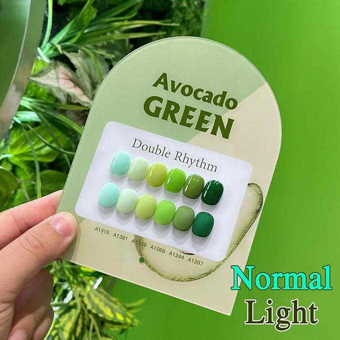 Double Rhythm 6 Pcs 15 ML Gel Polish Set Same Color Same Bottle Soak Off Gel Polish Kit Nail Art Manicure Salon DIY at Home for Women (Light Dark Green Olive Teal-T6-15)-BrightBean Baby