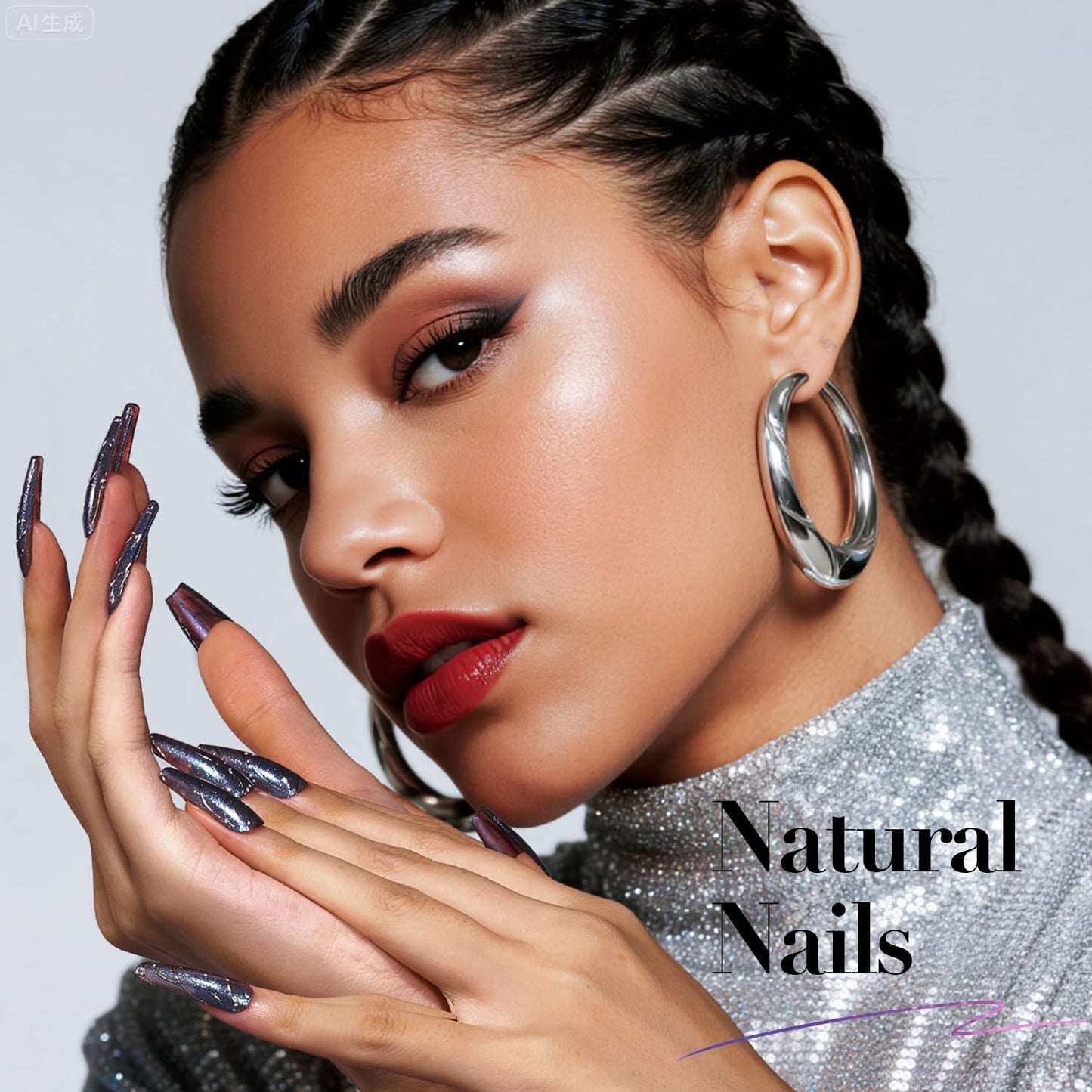 AZUREBEAUTY Holographic Nail Polish Set: 4 Colors Quick Dry Purple Pink Chameleon Fall Winter Natural Fingernail with Top Coat DIY Salon Gift for Women-BrightBean Baby