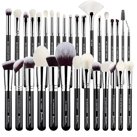 Pro makeup Artist Brushes Set 32Pcs Luxury Goat Hair Horse hair Makeup Brush Set eye and face brushes for every possibility By Bueart Design-BrightBean Baby