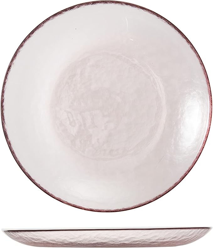 Fortessa Los Cabos Glass Dinnerware Collection, Salad Plate (Set of 4), 8 Inch, Pink