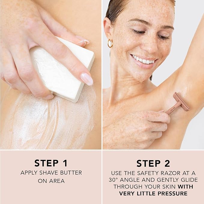 Kitsch Double Edge Safety Razors for Women and Men, Long Metal Handle and Stainless Steel Single Blade Razor with 5 Double Edge Refills, for Shaving and Travel Essentials - Terracotta-BrightBean Baby