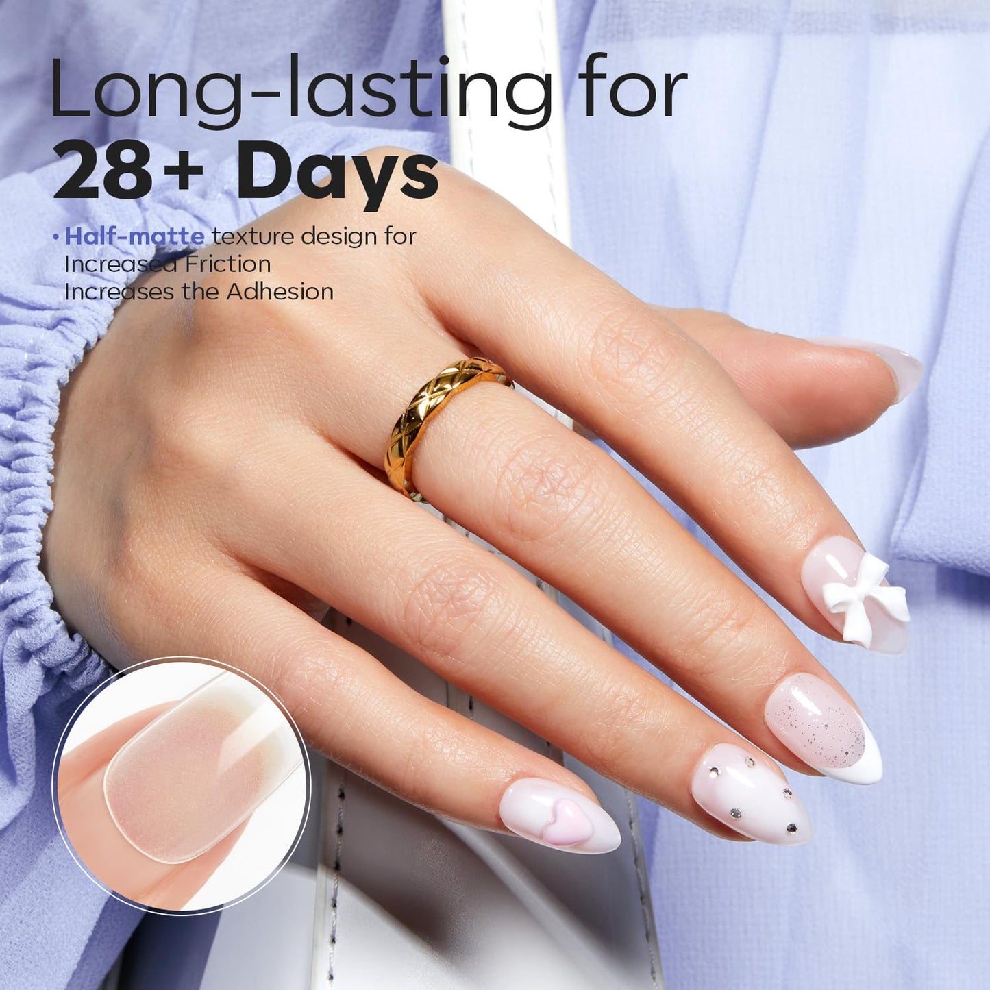 Modelones Short Almond Fake Nail Tips - 510Pcs Gel Tips Pre-shaped Half Matte Full Cover Clear Acrylic Gel Kit False Press on Nails for Extension DIY Salon 15Sizes-BrightBean Baby