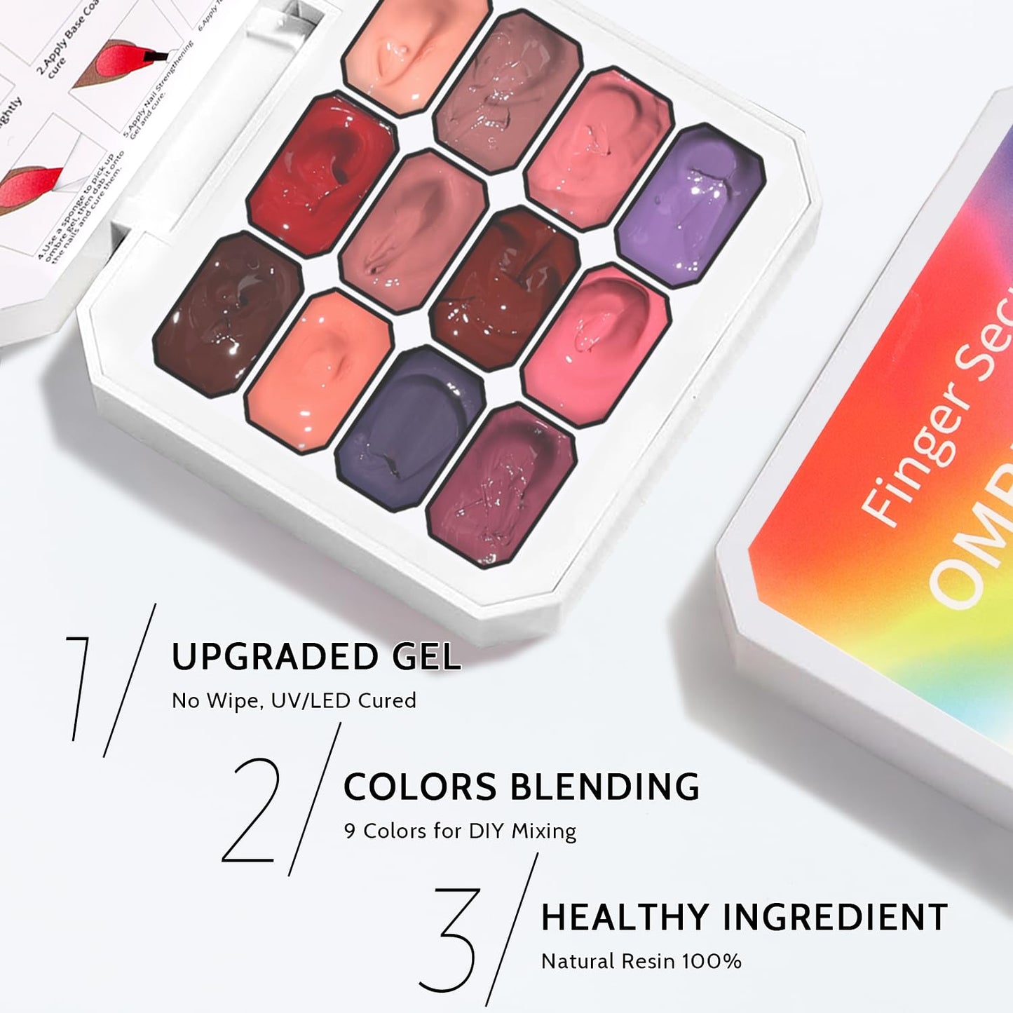 Sponge Pat Paint Nail Gel, Ombre Nails Gradient Gel Nail Blush Blooming Aura Nails Drawing Stripper Floral Painting DIY Nail Art, No Wipe, UV/LED Curing (12 Colors G)-BrightBean Baby