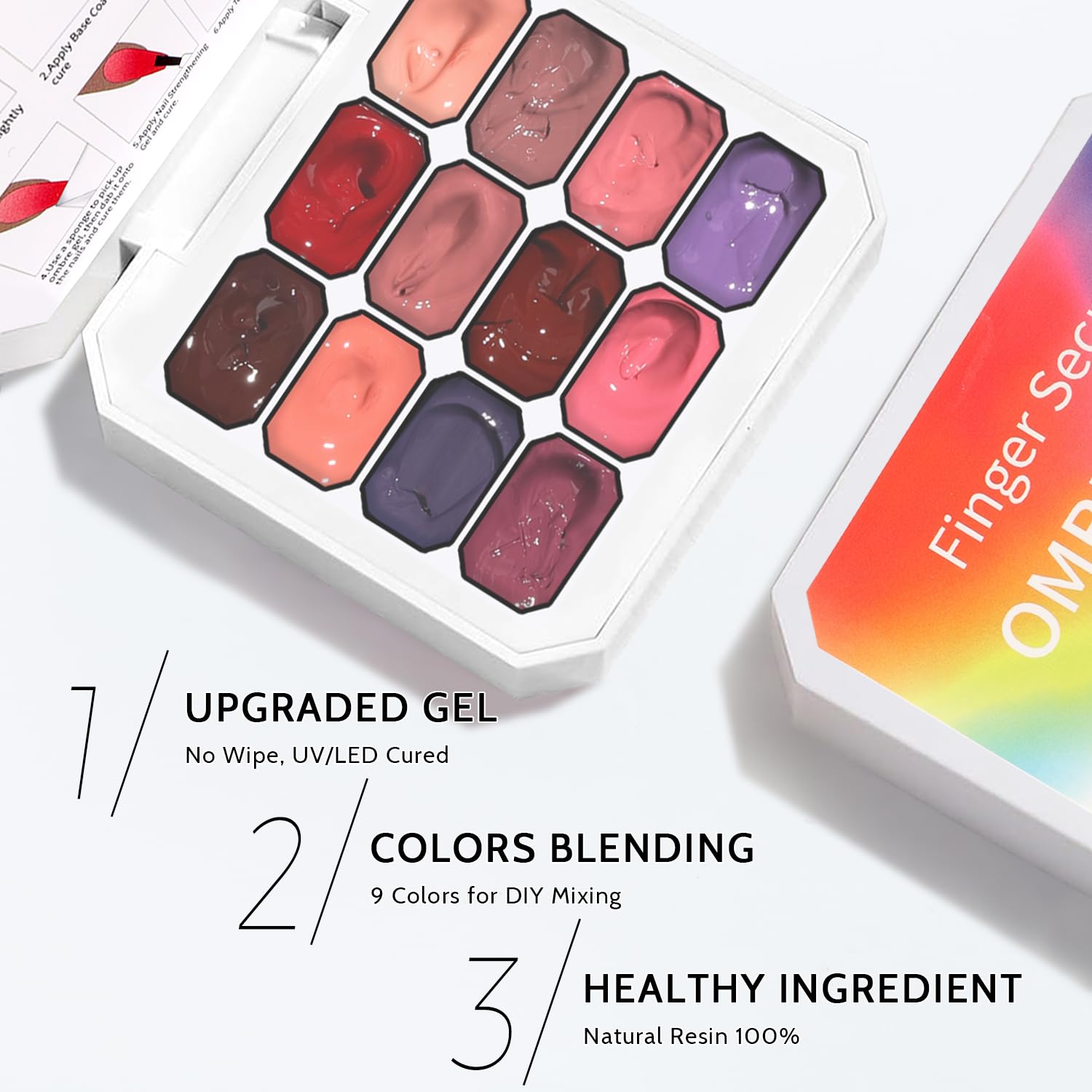 Sponge Pat Paint Nail Gel, Ombre Nails Gradient Gel Nail Blush Blooming Aura Nails Drawing Stripper Floral Painting DIY Nail Art, No Wipe, UV/LED Curing (12 Colors G)-BrightBean Baby