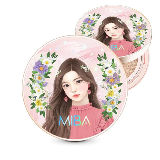 MIBA Ion Calcium Foundation Double Cushion RX 25 g / 0.88 oz Big Cushion SEASON 2 Long Lasting Effect for Dewy Skin. Skin moisturizing. Skin tightening relief. Fine coverage. Smooth adhesion (No 21)-BrightBean Baby