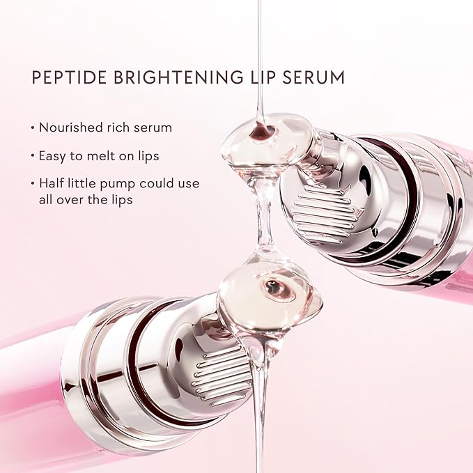 Hydrating Brightening Lip Serum, Nourishing Hydration Tinted Lip Stain, Plumping Lip Gloss with Polypeptide Squalane (00 Clear)-BrightBean Baby