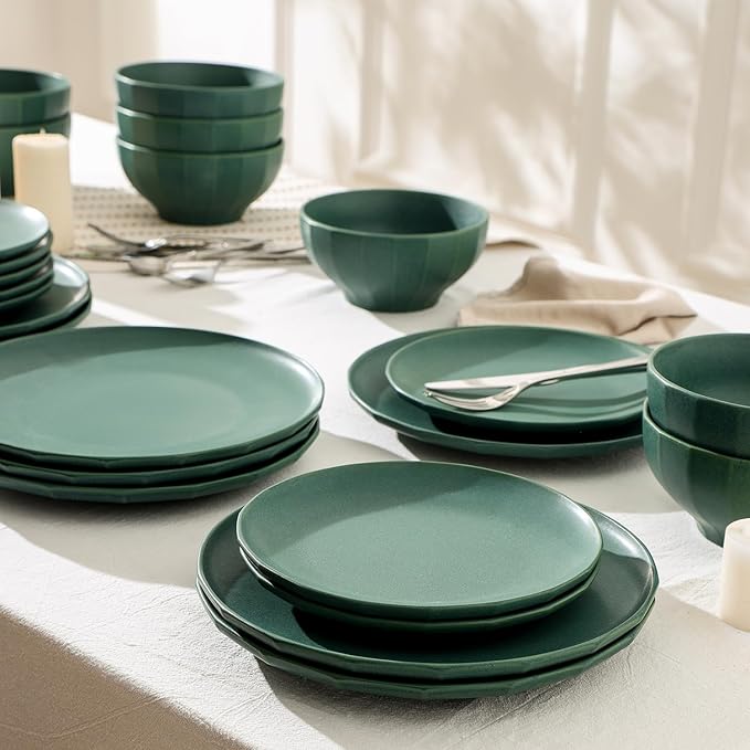Stone Lain Rio 4-Piece Salad Plate Set Stoneware, Green