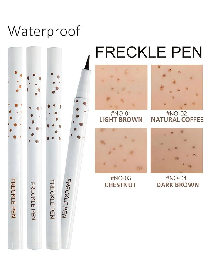 Freckle Pen, 4 Colors Kit - Natural Lifelike Faux Freckle Makeup Pen, Waterproof Long Lasting, Create Sunkissed Skin(4Pack)-BrightBean Baby