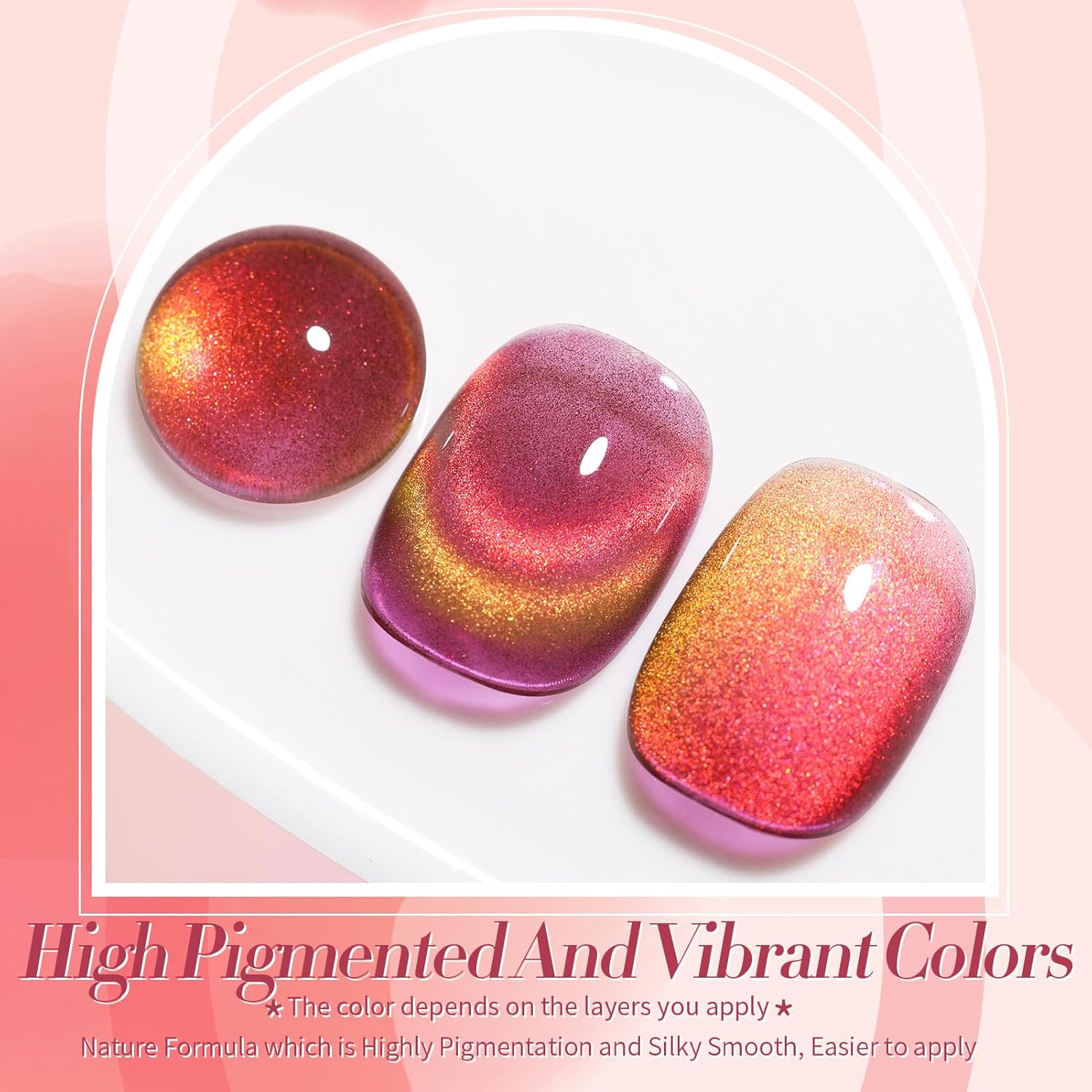 Born Pretty Cat Magnetic Eye Gel Nail Polish Rainbow Aurora Cat Magnetic Gel Polish Firefly Red Gold Cat Magnetic Eye Gel Manicure Nail Art DIY 15ml-BrightBean Baby