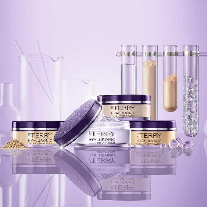 By Terry Hyaluronic Tinted Hydra-Powder, Non-Drying Loose Face Setting Powder, Blur Imperfections & Mattify, Dark, 0.35 oz-BrightBean Baby