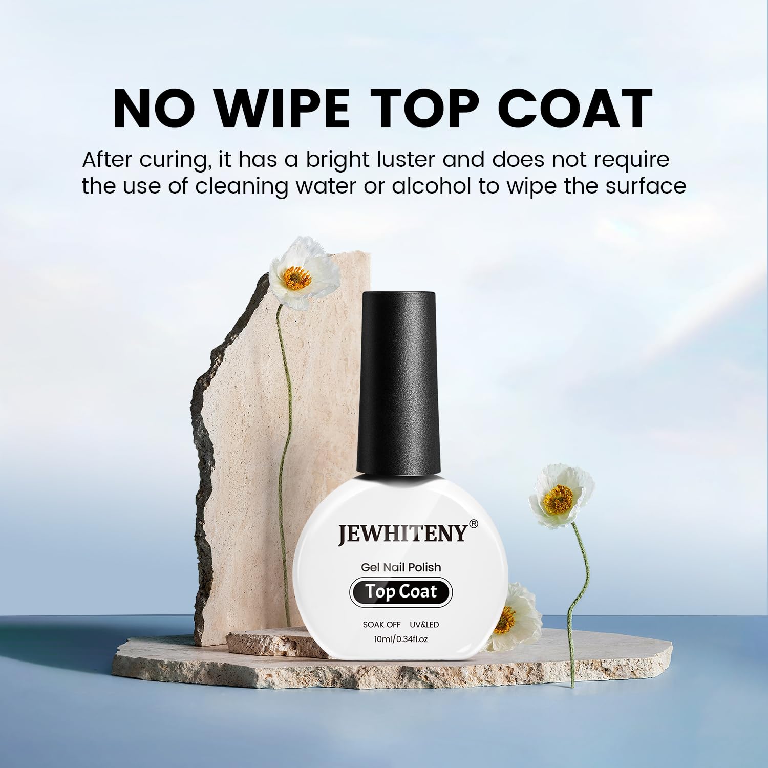 JEWHITENY 10ML Top Coat Nail Polish High Gloss Shine Finish No Wipe No Dip Long Lasting Gel Nail Polish Professional DIY Need U V Lamp Curing-BrightBean Baby