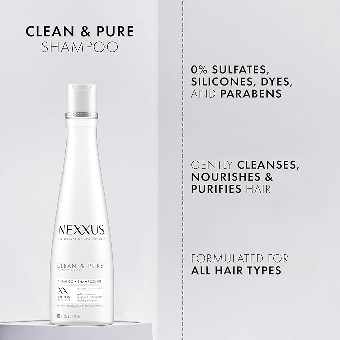 Nexxus Clean and Pure Clarifying Shampoo With ProteinFusion, For Nourished Hair Paraben-Free 13.5 oz-BrightBean Baby