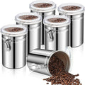 Lallisa 6 Pcs Stainless Steel Canisters 62 oz Stainless Steel Containers with Lids Food Storage Container with Airtight Clamp Lid Coffee Containers for Tea Sugar Coffee Flour Kitchen Counters