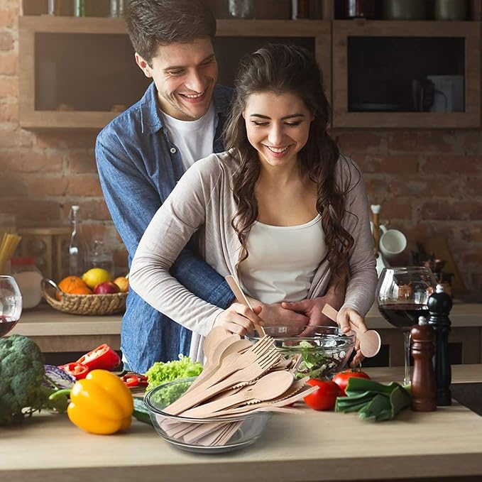 Bamboo Utensils Disposable- 100 PK Bamboo Forks Disposable 100% Compostable Biodegradable Renewable Natural Cutlery Fork 6.7" for Travelling Camping