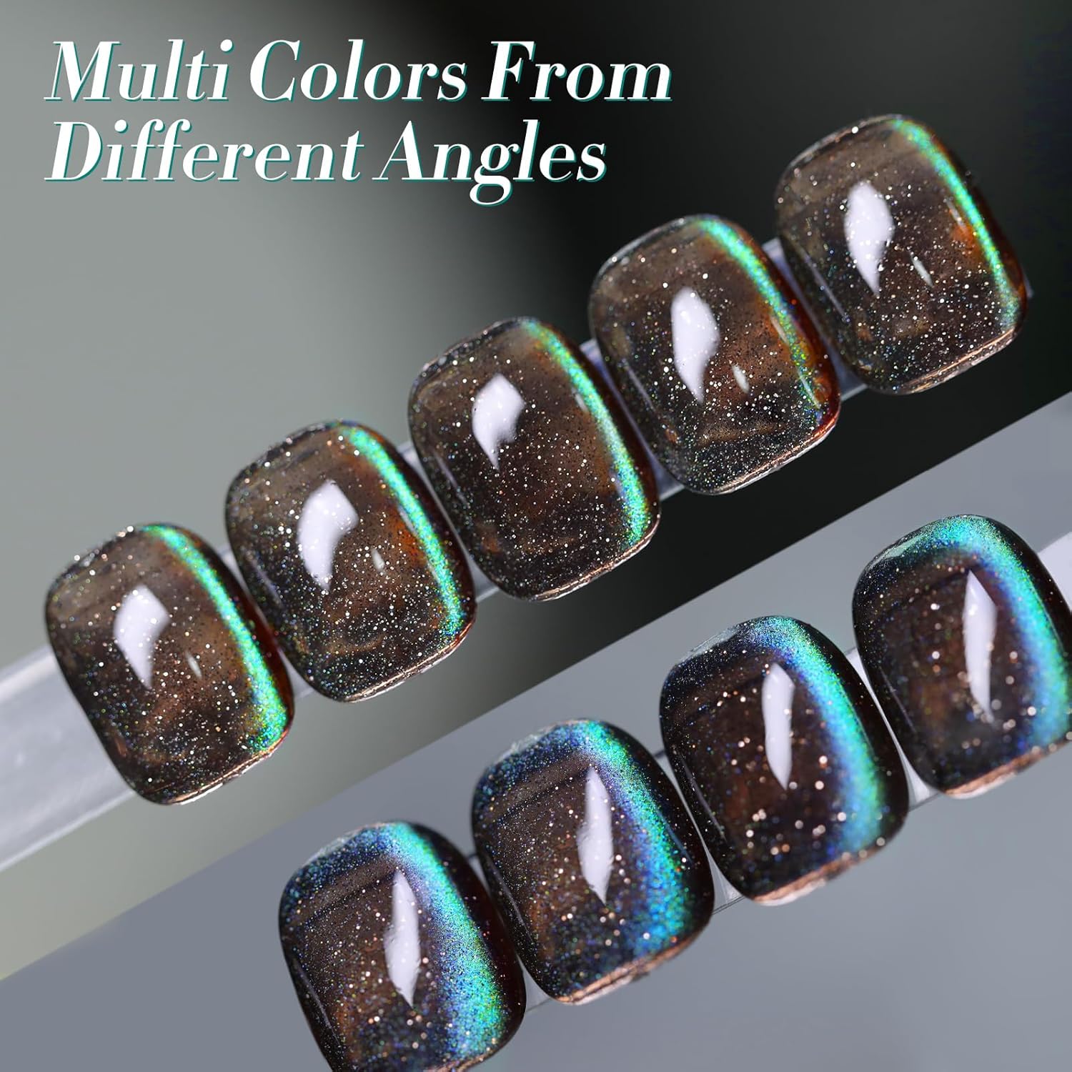 Born Pretty Cat Magnetic Eye Gel Nail Polish,Brown Green Magnetic Gel Polish Shimmer Magnetic Eye Gel Manicure Nail Art DIY 15ml-BrightBean Baby