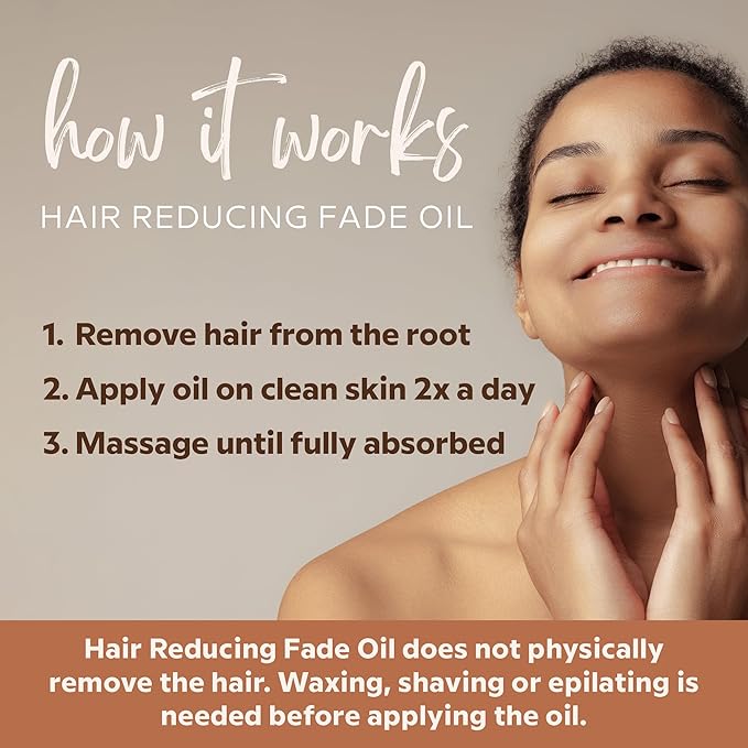 Hair Reducing Fade Oil – Regular Strength (Not sensitive skin), Minimizes Hair Growth for Face & Body – For Women & Men – 15ml Serum-BrightBean Baby