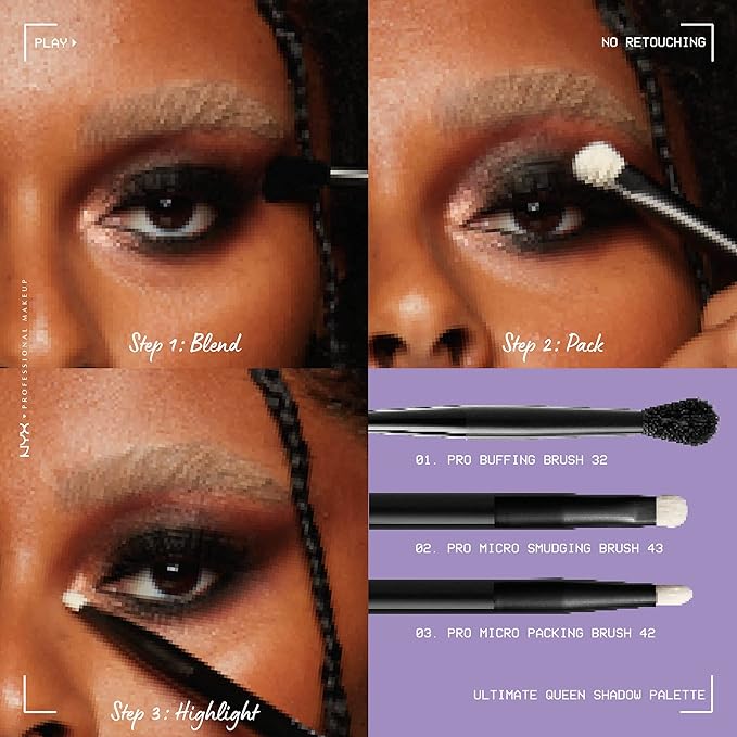 NYX PROFESSIONAL MAKEUP Ultimate Shadow Palette, Eyeshadow Palette - Ultimate Queen-BrightBean Baby