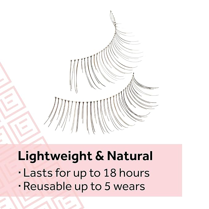 Eylure Naturals No. 020 Reusable Eyelashes, Adhesive Included, Black, 4 Pairs-BrightBean Baby